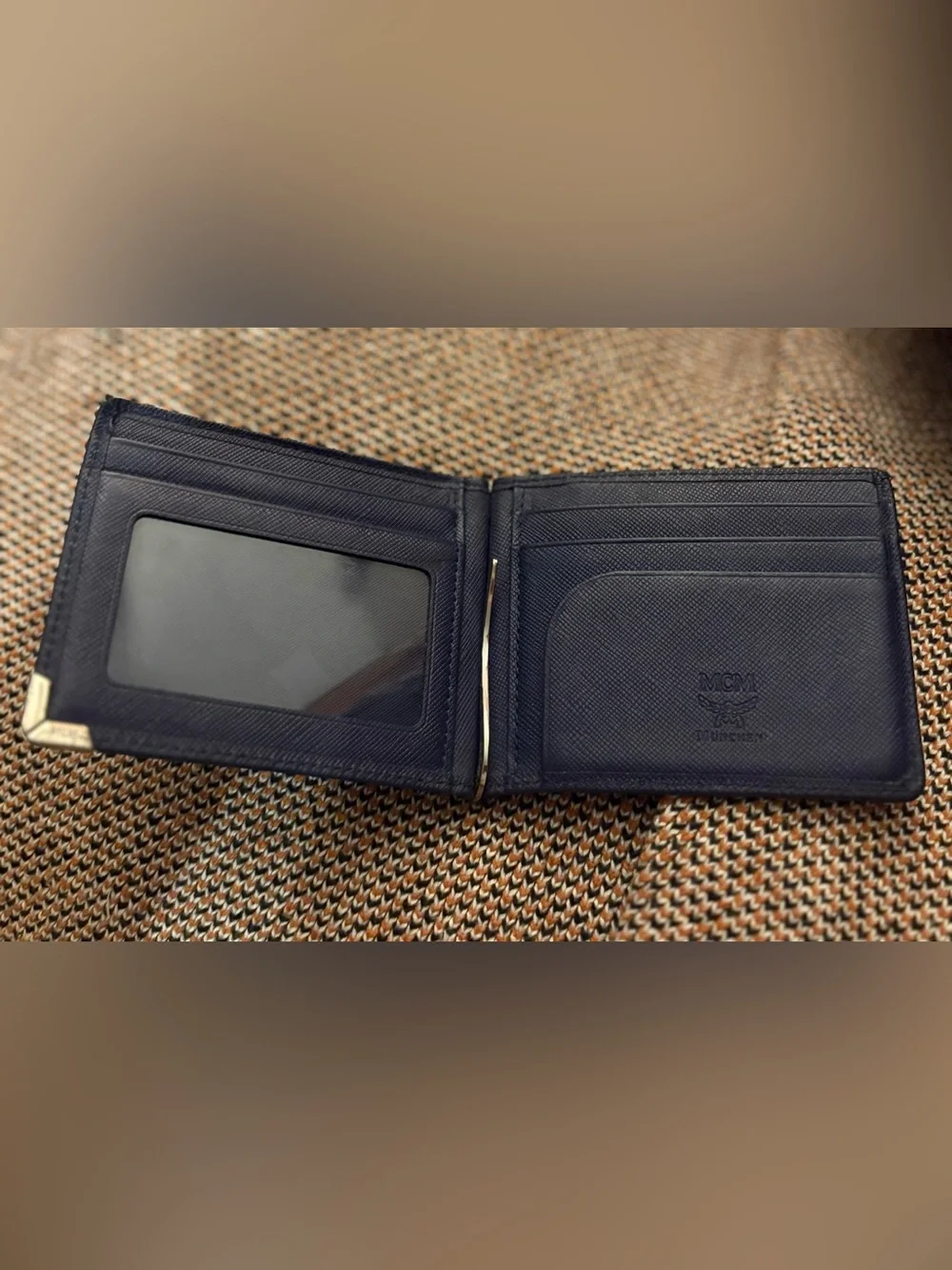 MCM Bifold Wallet With Money Clip (Navy)
